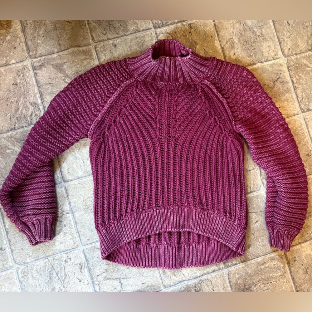 Mystree Women's Plum Knit Turtleneck Sweater